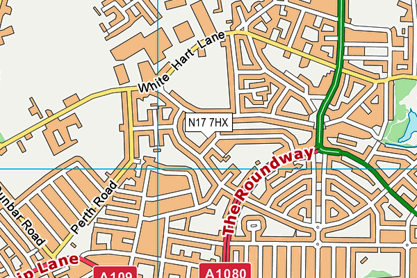 N17 7HX map - OS VectorMap District (Ordnance Survey)