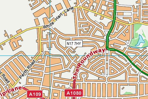 N17 7HY map - OS VectorMap District (Ordnance Survey)