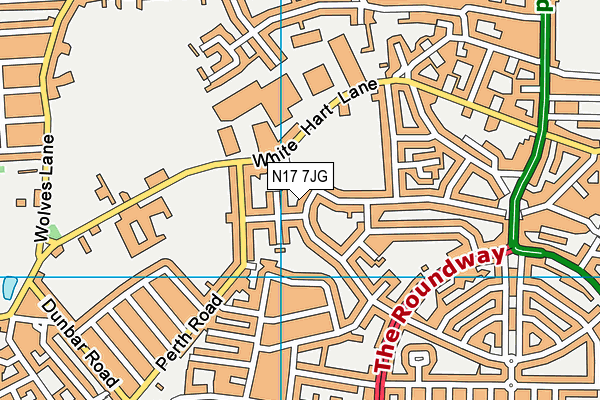 N17 7JG map - OS VectorMap District (Ordnance Survey)