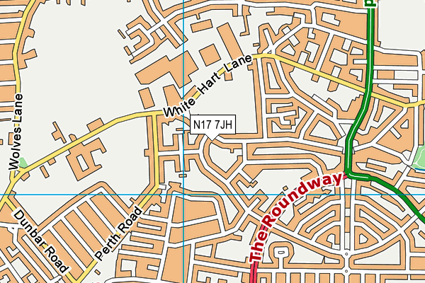 N17 7JH map - OS VectorMap District (Ordnance Survey)