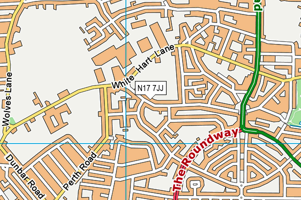 N17 7JJ map - OS VectorMap District (Ordnance Survey)