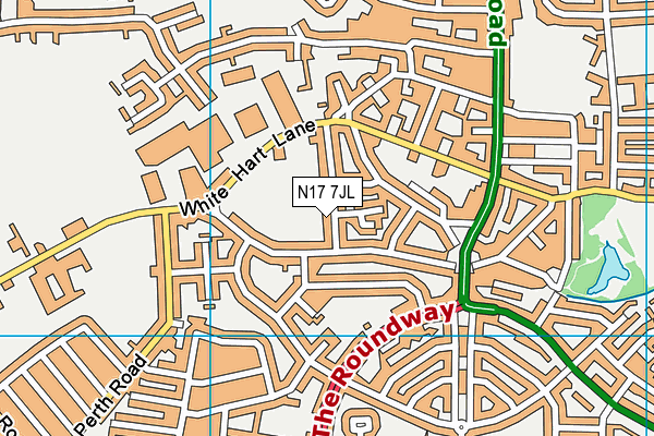 N17 7JL map - OS VectorMap District (Ordnance Survey)