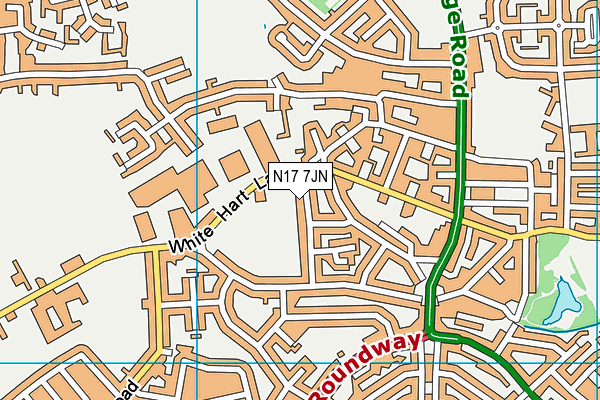 N17 7JN map - OS VectorMap District (Ordnance Survey)