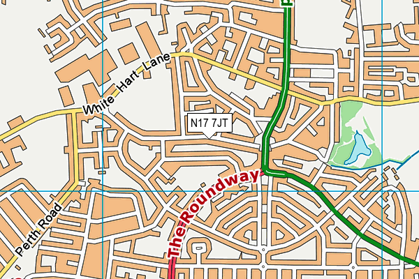 N17 7JT map - OS VectorMap District (Ordnance Survey)