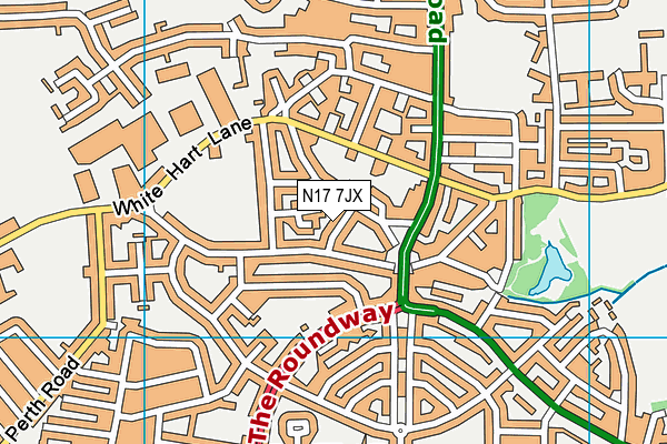 N17 7JX map - OS VectorMap District (Ordnance Survey)