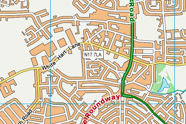 N17 7LA map - OS VectorMap District (Ordnance Survey)