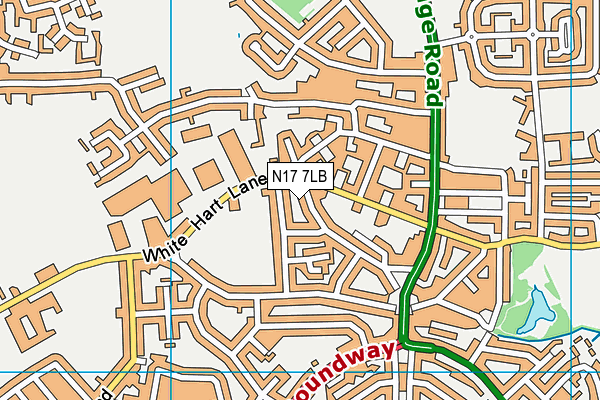 N17 7LB map - OS VectorMap District (Ordnance Survey)