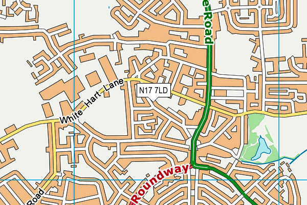 N17 7LD map - OS VectorMap District (Ordnance Survey)
