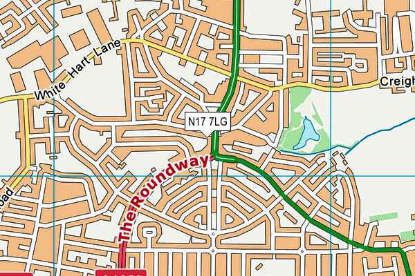 N17 7LG map - OS VectorMap District (Ordnance Survey)