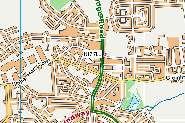 N17 7LL map - OS VectorMap District (Ordnance Survey)
