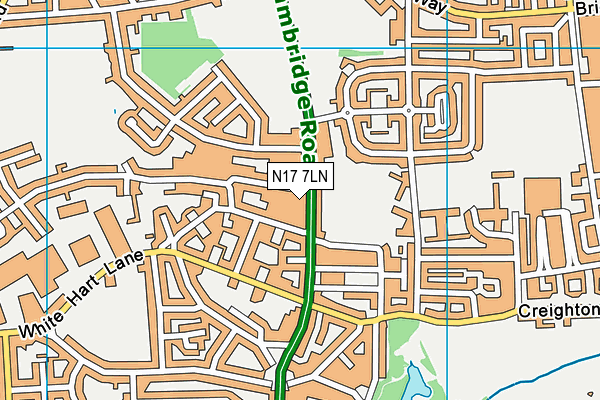 N17 7LN map - OS VectorMap District (Ordnance Survey)