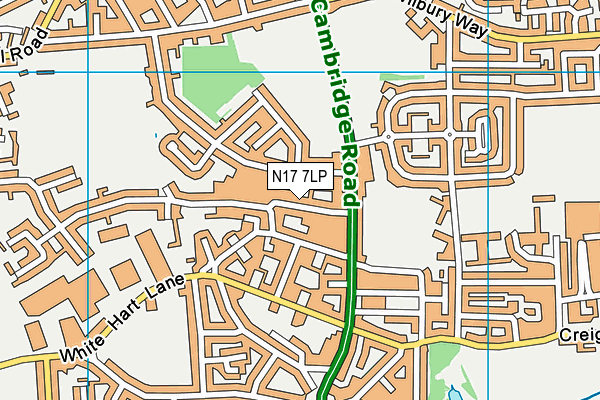 N17 7LP map - OS VectorMap District (Ordnance Survey)