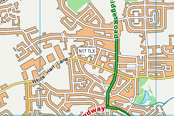 N17 7LX map - OS VectorMap District (Ordnance Survey)