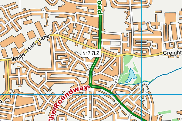 N17 7LZ map - OS VectorMap District (Ordnance Survey)