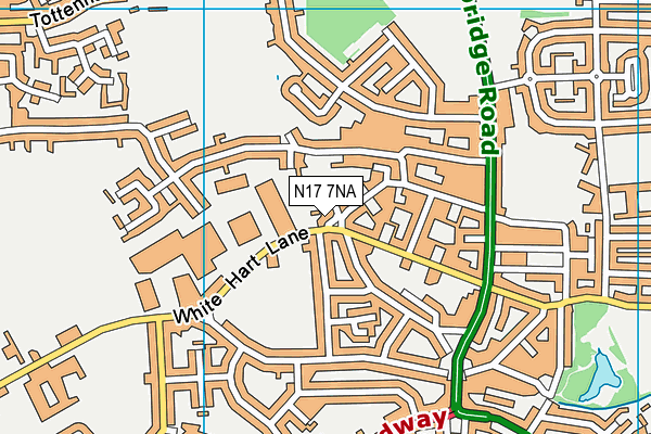 N17 7NA map - OS VectorMap District (Ordnance Survey)