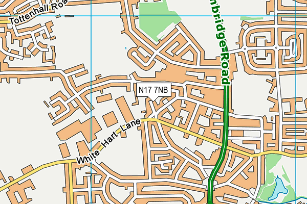 N17 7NB map - OS VectorMap District (Ordnance Survey)