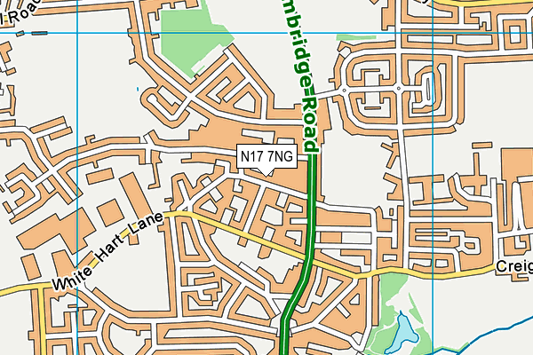 N17 7NG map - OS VectorMap District (Ordnance Survey)