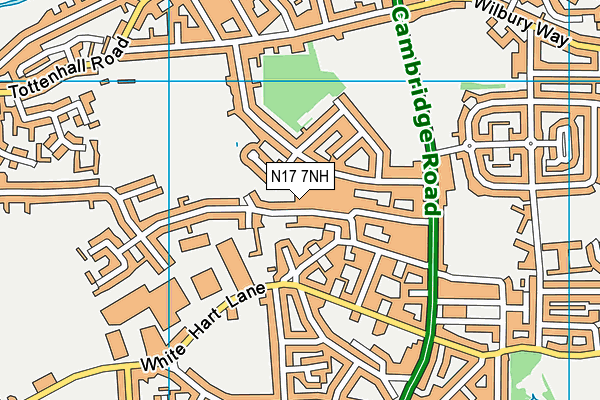 N17 7NH map - OS VectorMap District (Ordnance Survey)
