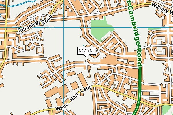 N17 7NJ map - OS VectorMap District (Ordnance Survey)