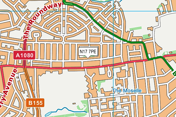 N17 7PE map - OS VectorMap District (Ordnance Survey)