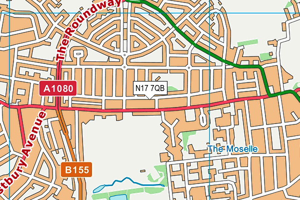 N17 7QB map - OS VectorMap District (Ordnance Survey)