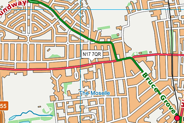 N17 7QR map - OS VectorMap District (Ordnance Survey)