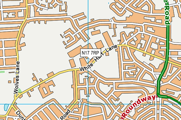 N17 7RP map - OS VectorMap District (Ordnance Survey)