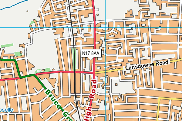 N17 8AA map - OS VectorMap District (Ordnance Survey)