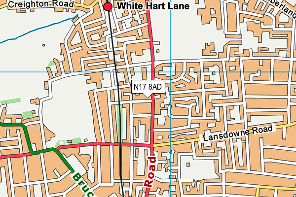 Tottenham Community Sports Centre map (N17 8AD) - OS VectorMap District (Ordnance Survey)