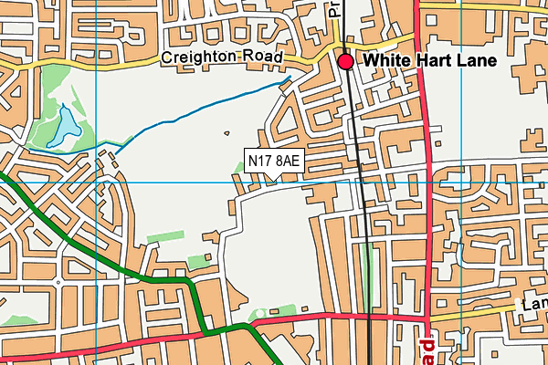 N17 8AE map - OS VectorMap District (Ordnance Survey)