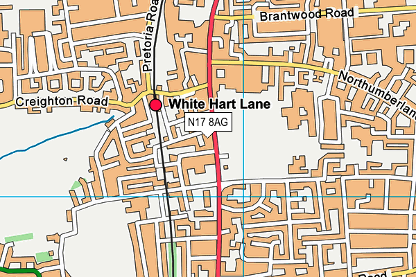 N17 8AG map - OS VectorMap District (Ordnance Survey)