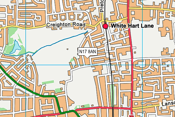 N17 8AN map - OS VectorMap District (Ordnance Survey)