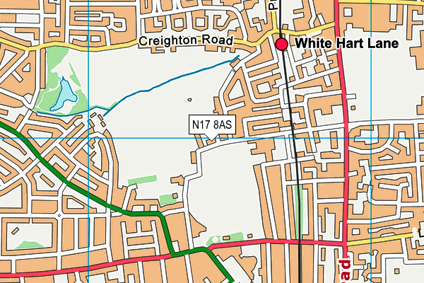 N17 8AS map - OS VectorMap District (Ordnance Survey)