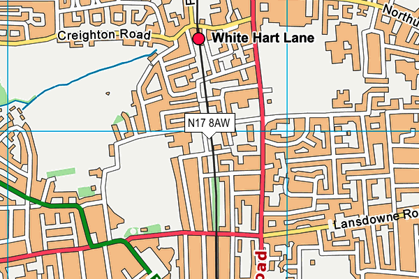 N17 8AW map - OS VectorMap District (Ordnance Survey)