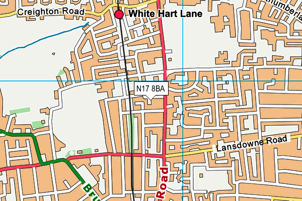 N17 8BA map - OS VectorMap District (Ordnance Survey)