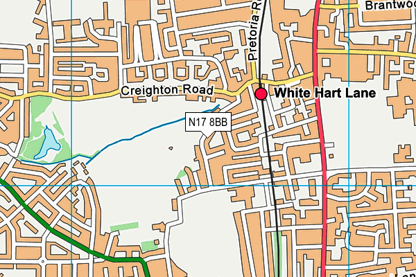 N17 8BB map - OS VectorMap District (Ordnance Survey)