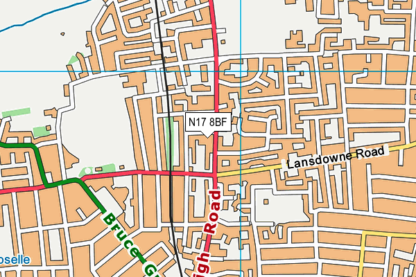 N17 8BF map - OS VectorMap District (Ordnance Survey)