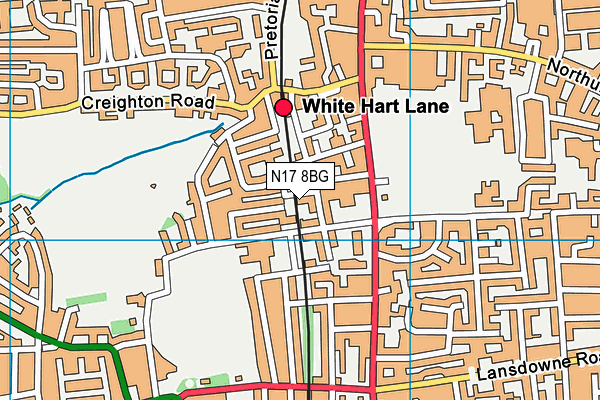 N17 8BG map - OS VectorMap District (Ordnance Survey)