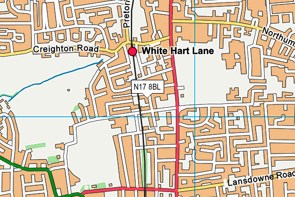 N17 8BL map - OS VectorMap District (Ordnance Survey)