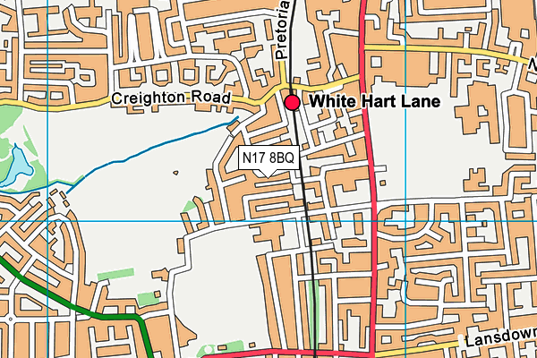 N17 8BQ map - OS VectorMap District (Ordnance Survey)