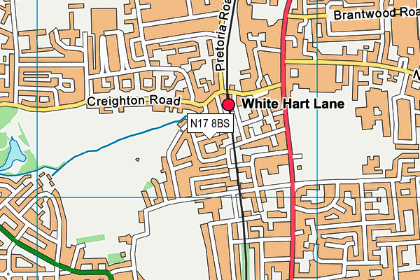 N17 8BS map - OS VectorMap District (Ordnance Survey)