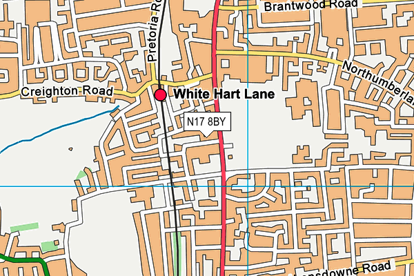 N17 8BY map - OS VectorMap District (Ordnance Survey)