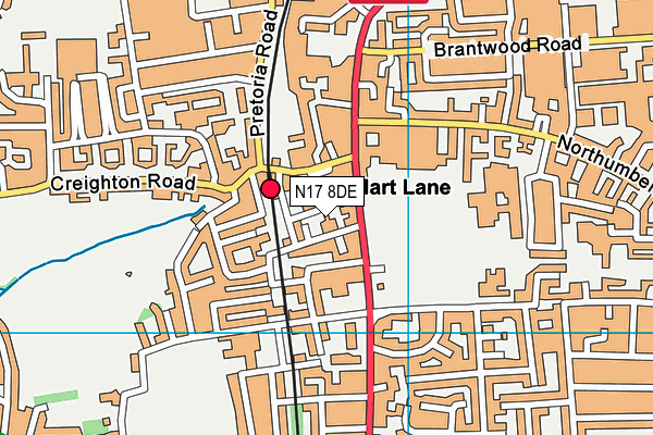 N17 8DE map - OS VectorMap District (Ordnance Survey)