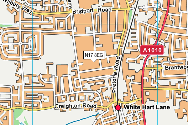 N17 8EG map - OS VectorMap District (Ordnance Survey)