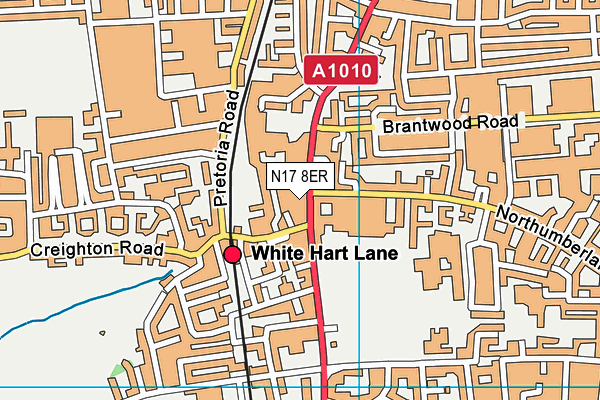 N17 8ER map - OS VectorMap District (Ordnance Survey)