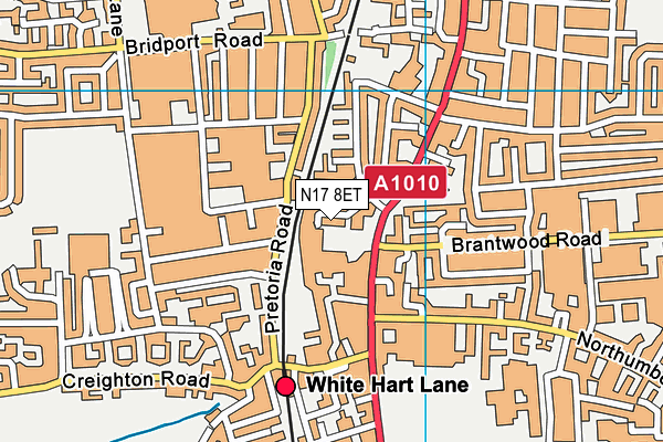N17 8ET map - OS VectorMap District (Ordnance Survey)