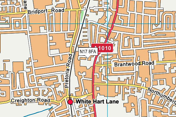 N17 8FA map - OS VectorMap District (Ordnance Survey)