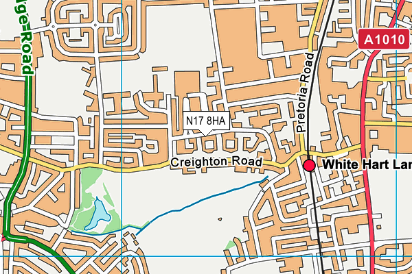 N17 8HA map - OS VectorMap District (Ordnance Survey)