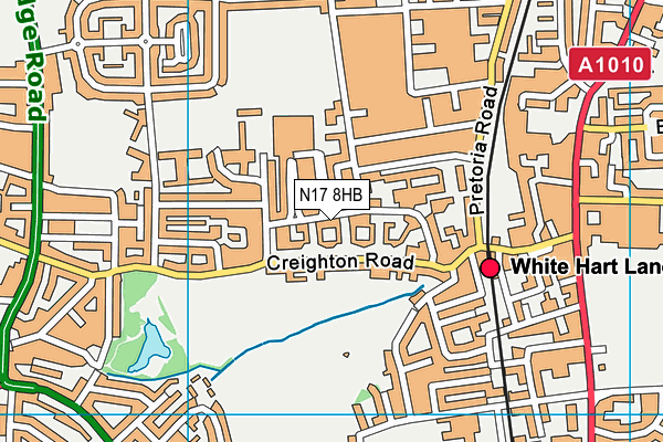 N17 8HB map - OS VectorMap District (Ordnance Survey)