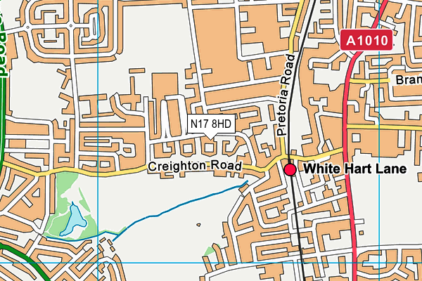 N17 8HD map - OS VectorMap District (Ordnance Survey)